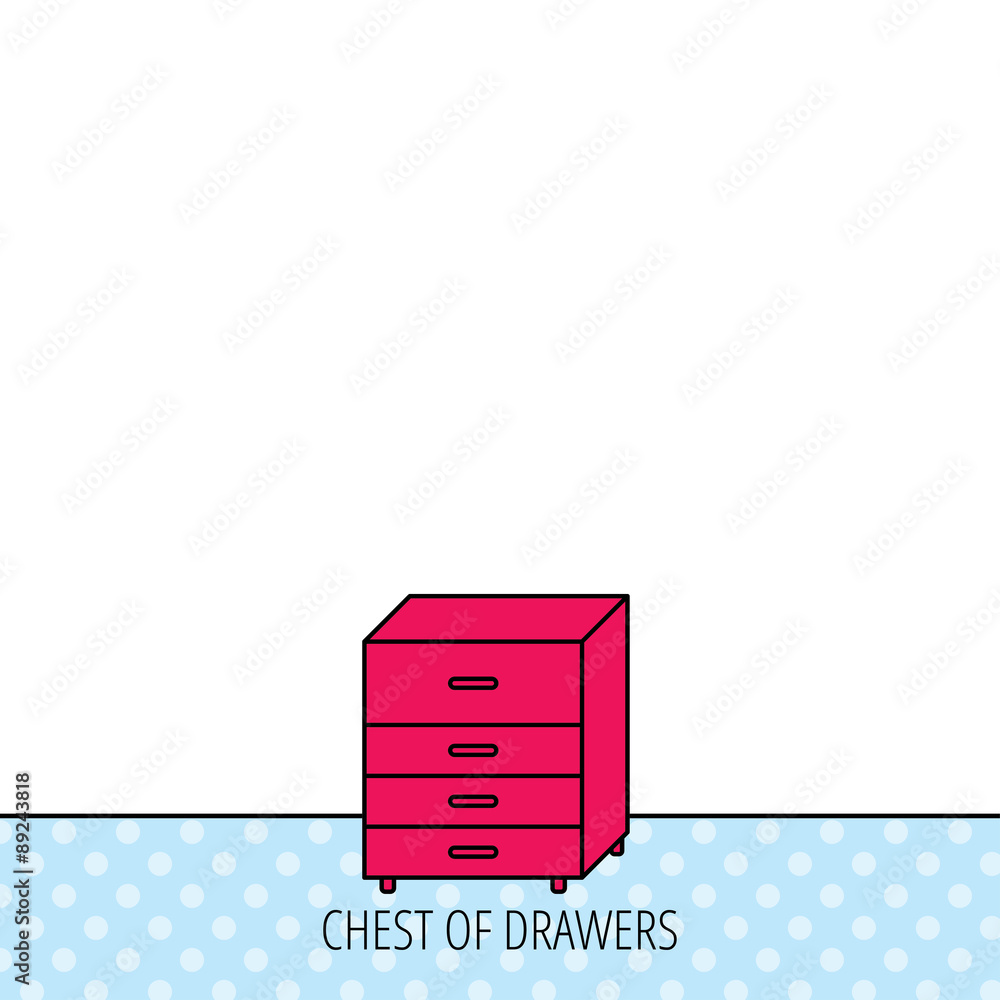 Chest of drawers icon. Interior commode sign. Chest of drawers icon. Interior commode sign.