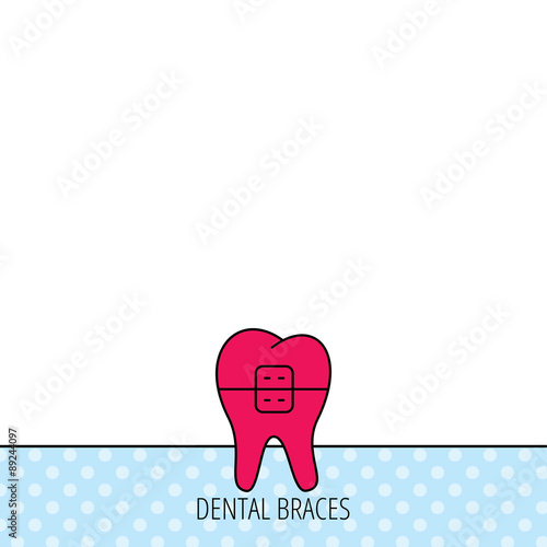 Dental braces icon. Tooth healthcare sign.