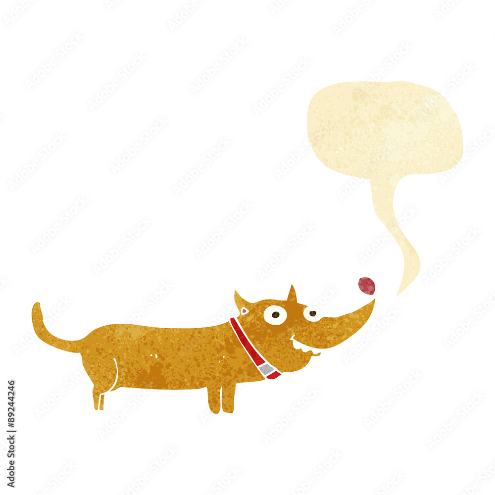 cartoon happy dog with speech bubble cartoon happy dog with speech bubble