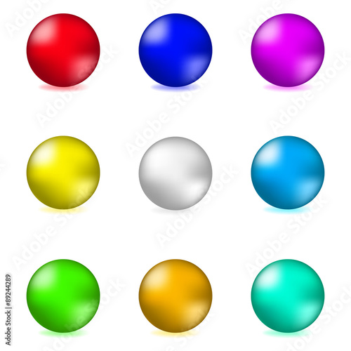 Shiny glossy colorful spheres
