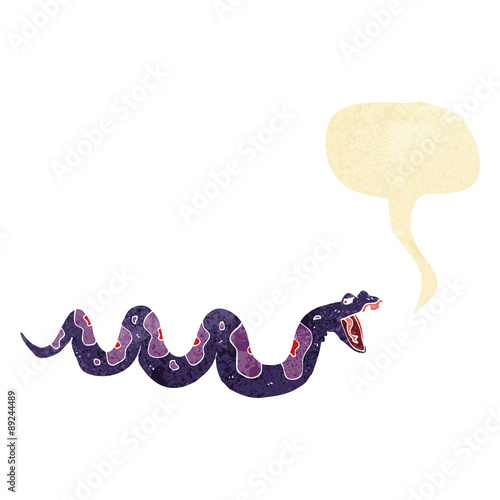 cartoon poisonous snake with speech bubble