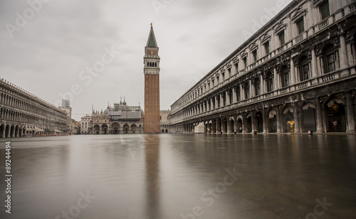 VENICE  NOVEMBER 5:  Early view of historical square of San Marco during high tide on November 5, 2014 © nexusseven