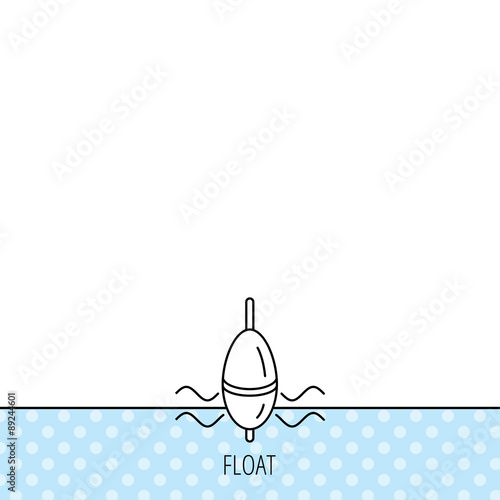 Fishing float icon. Bobber in waves sign.