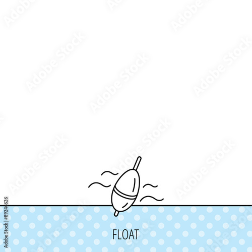 Fishing float icon. Bobber in waves sign.