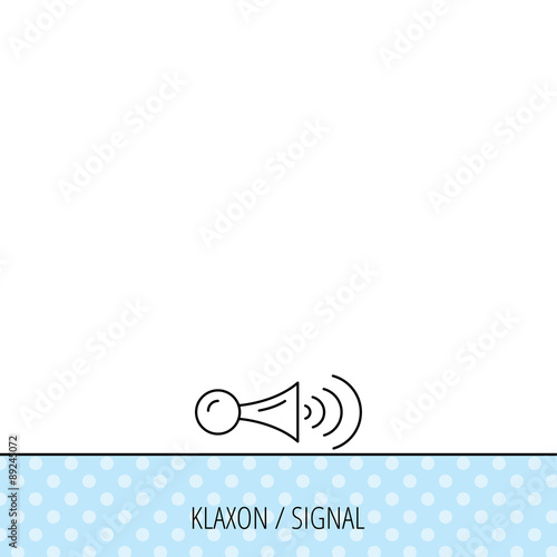Klaxon signal icon. Car horn sign.