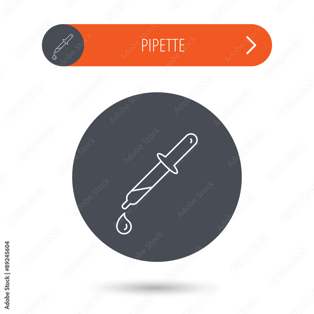 Pipette icon. Laboratory analysis sign. Pipette icon. Laboratory analysis sign.