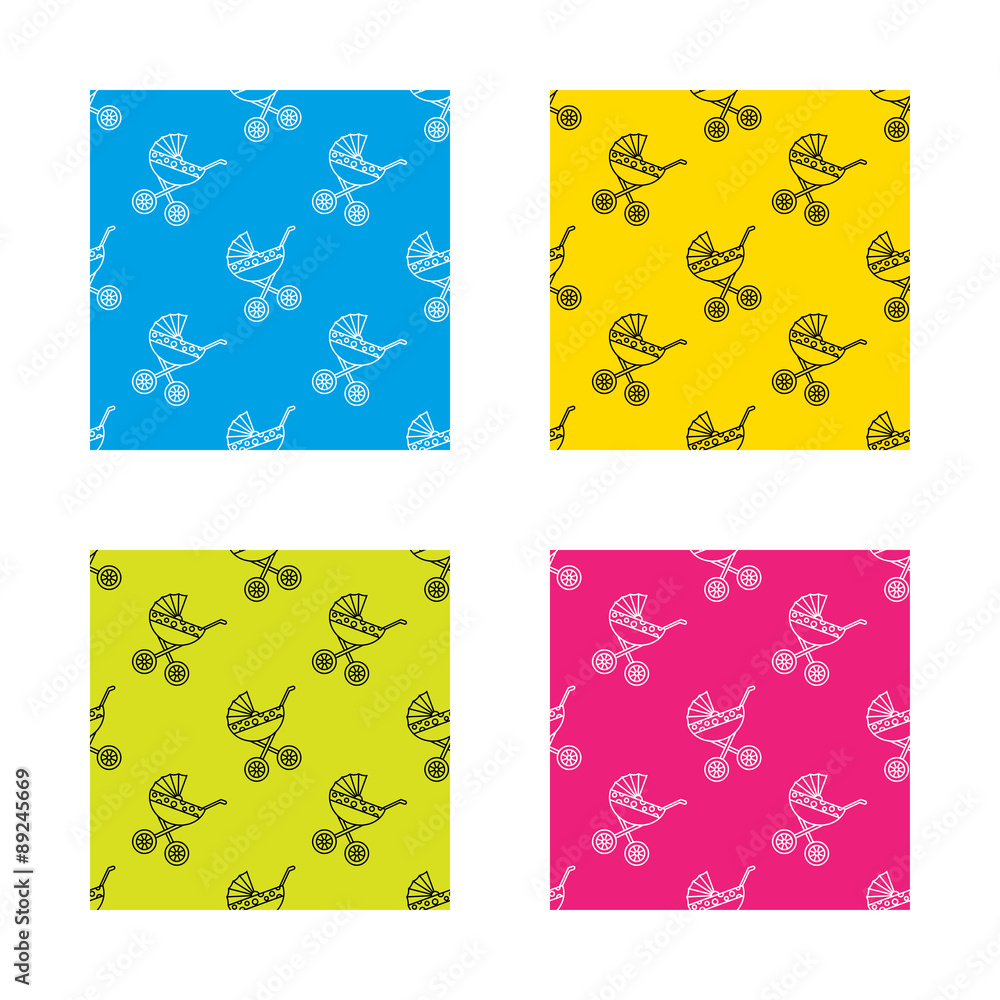 Fototapeta premium Pram icon. Newborn stroller sign.