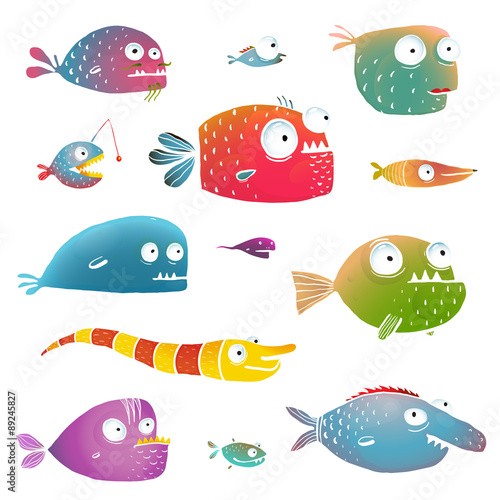 Cartoon Fish Collection for Kids Design