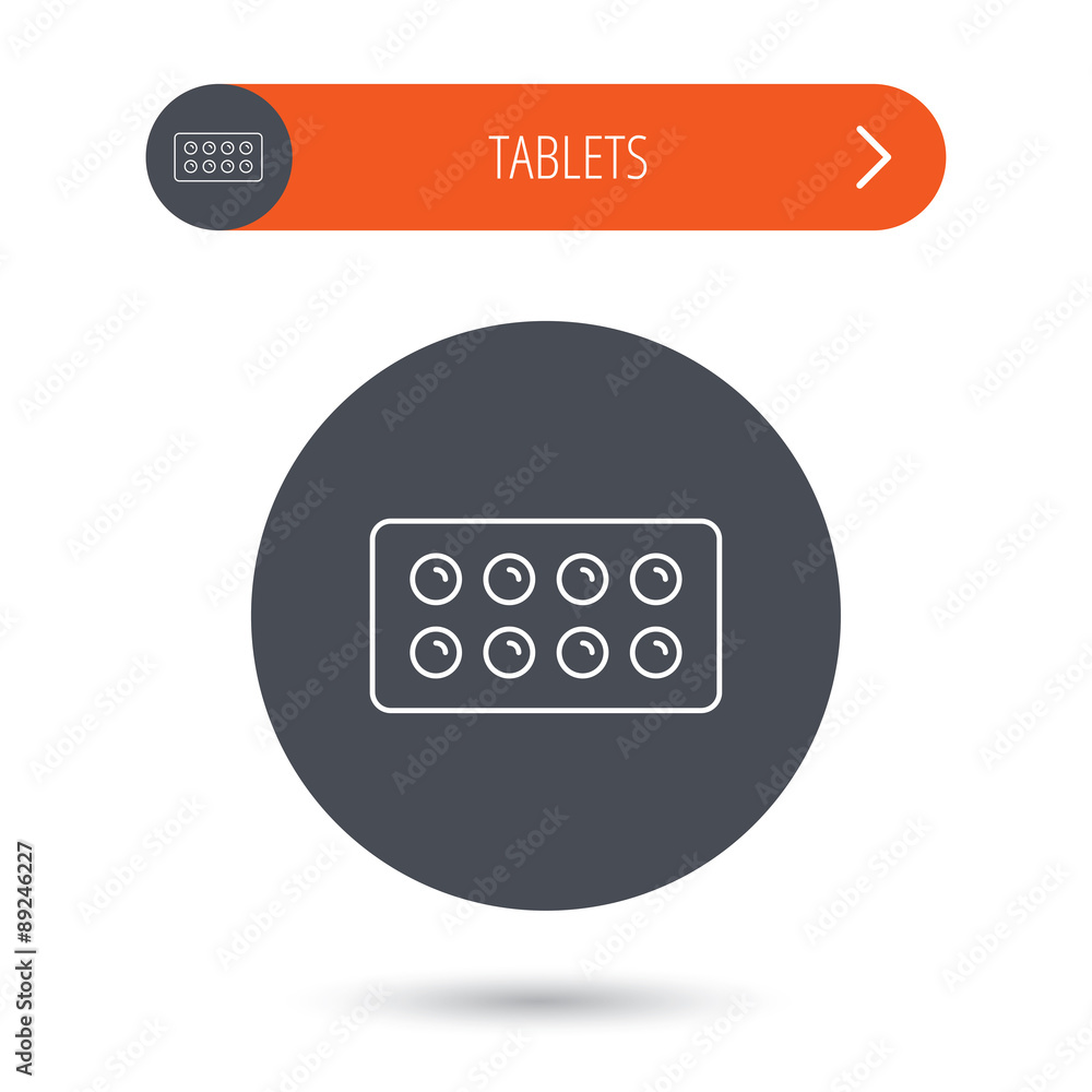 Tablets icon. Medical pills sign. Tablets icon. Medical pills sign.