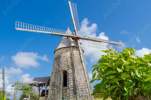 Old windmill of Bezard in Marie-Galante, Guadeloupe
