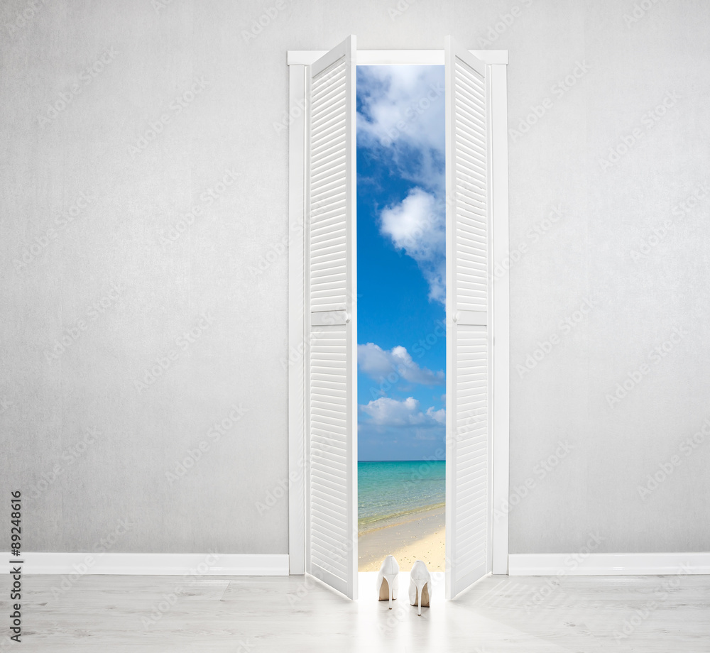 White Door open to the perfect beach White Door open to the perfect beach