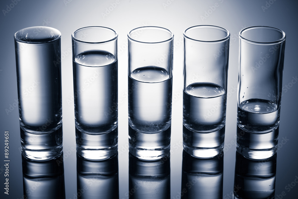 row of glasses for vodka row of glasses for vodka
