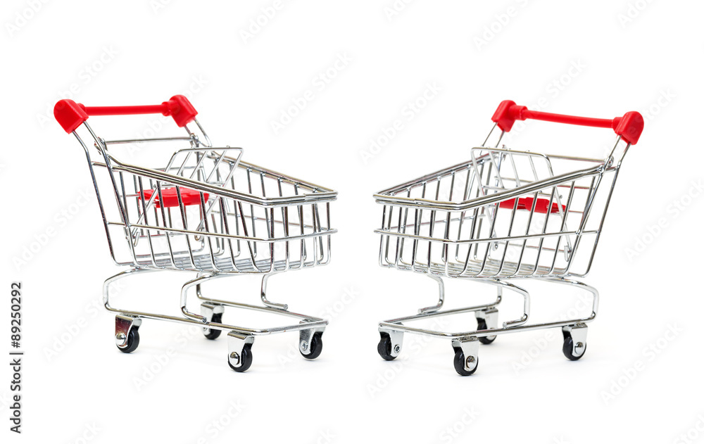 Two Metallic Shopping Cart Two Metallic Shopping Cart