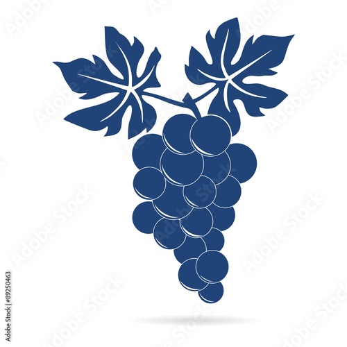 Blue silhouette of grapes