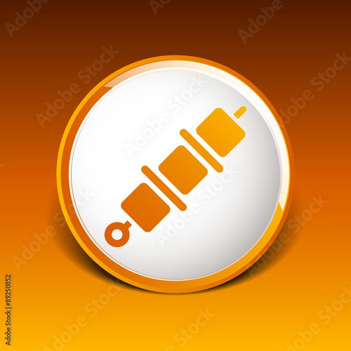 Vector logo illustration of kebab with leaves