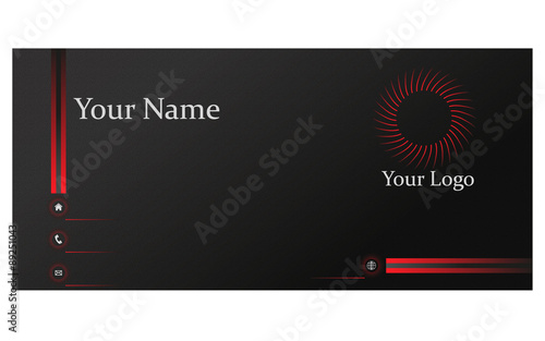 Business card black and red illustrator