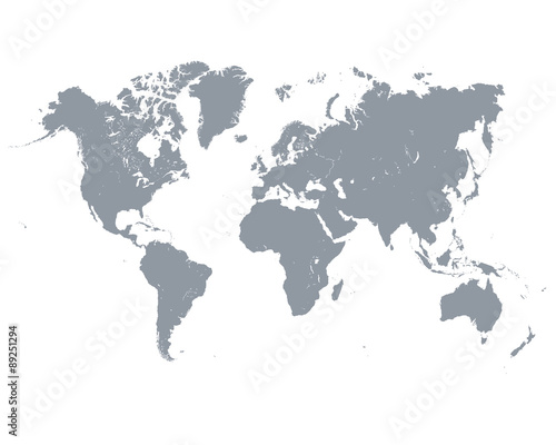Vector illustration of black world map