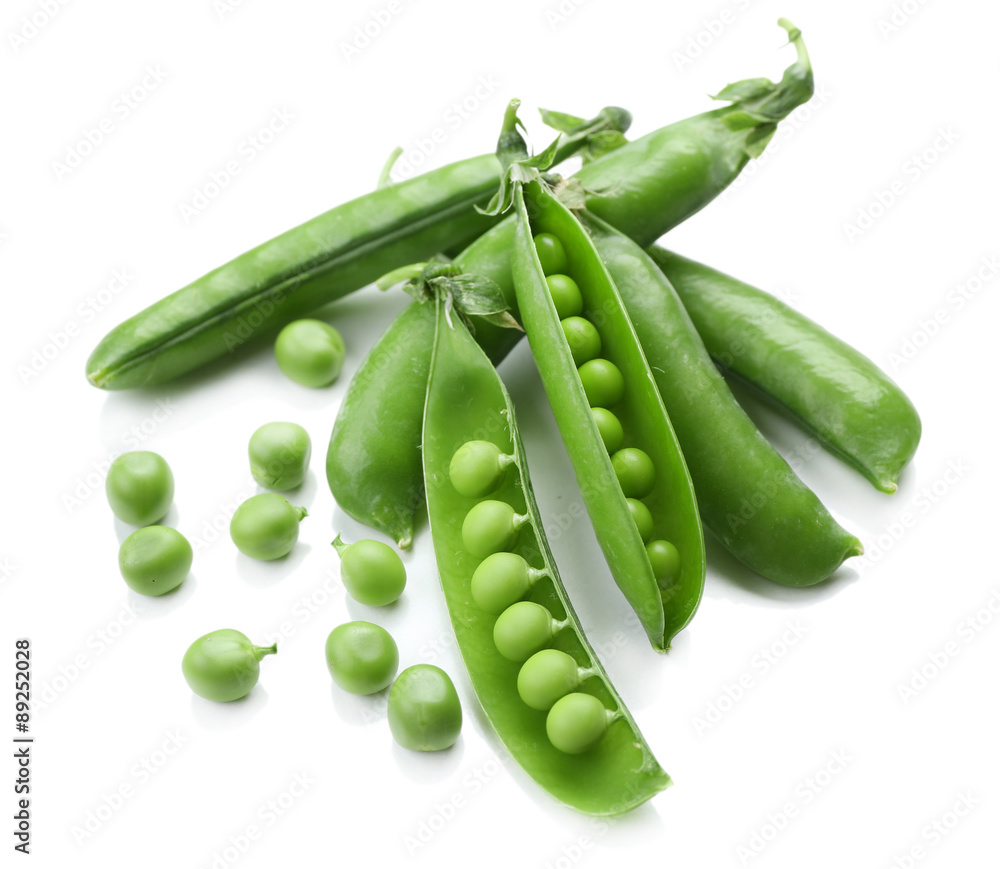 Fresh green peas isolated on white Fresh green peas isolated on white
