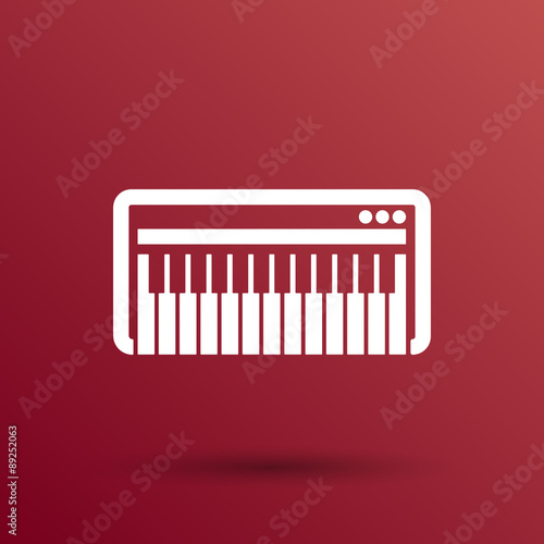 Black synthesizer keyboard piano music icon vector
