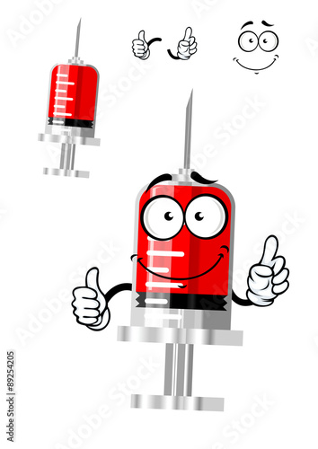 Medical isolated syringe cartoon character