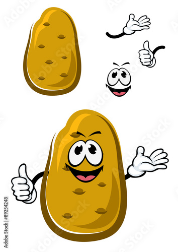 Cartoon fresh brown potato vegetable