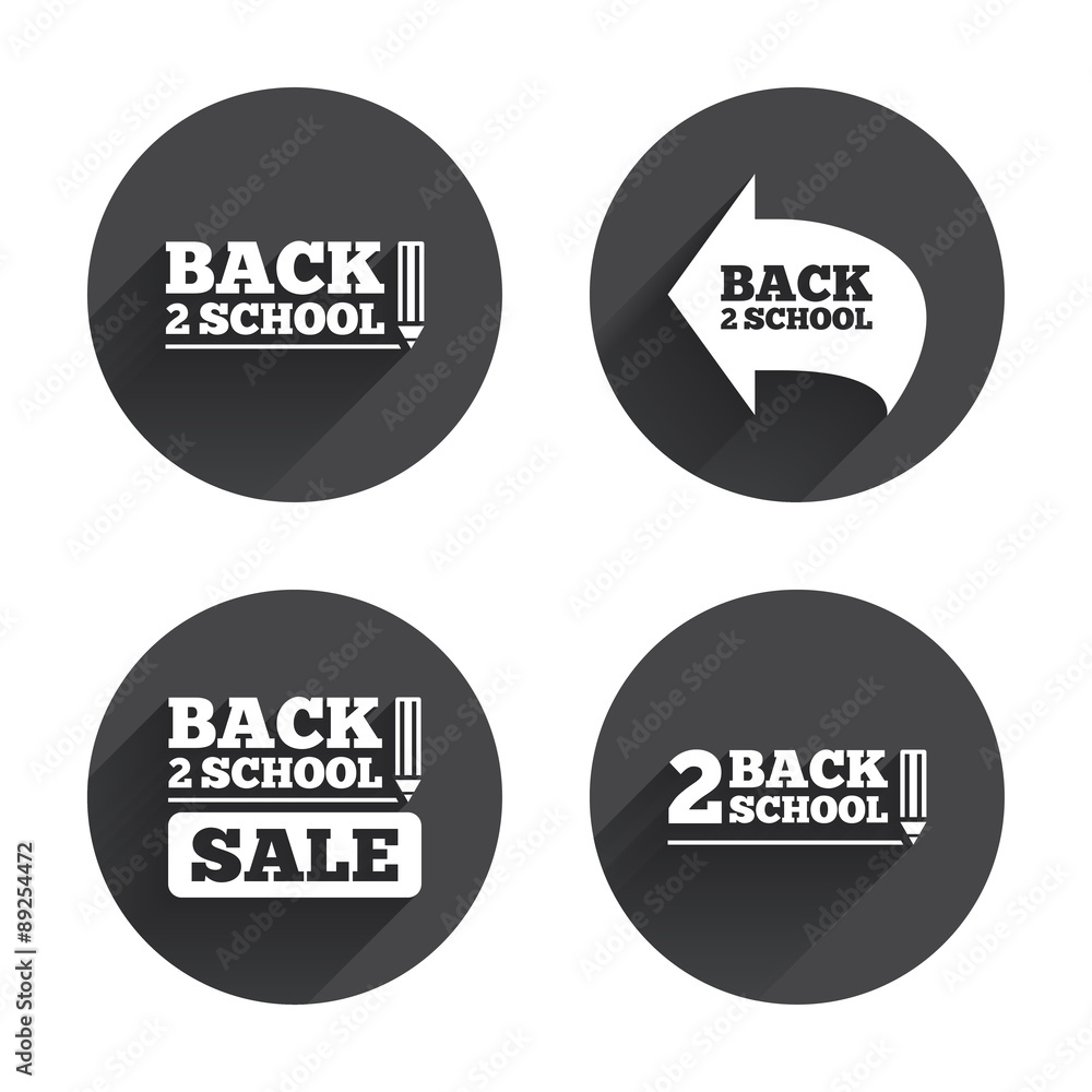 Back to school icons. Studies after the holidays Back to school icons. Studies after the holidays