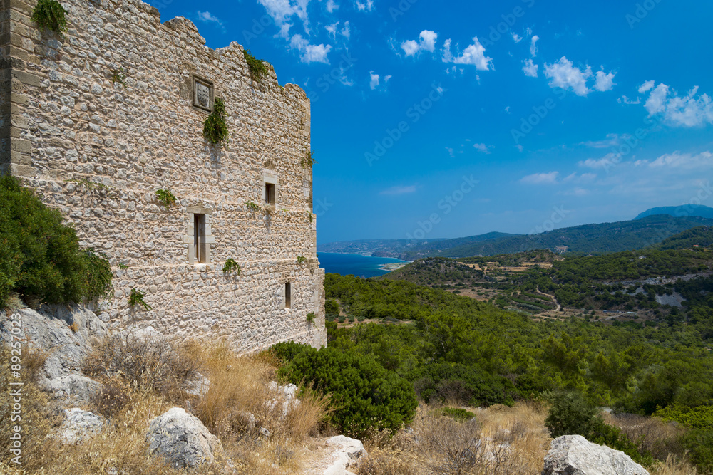 Kritinia Castle on the west of Rhodes Island