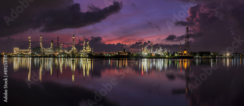 Panorama Oil refinery : Oil refinery with sunrise photo