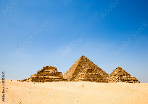 pyramids with of Giza in Cairo, Egypt.