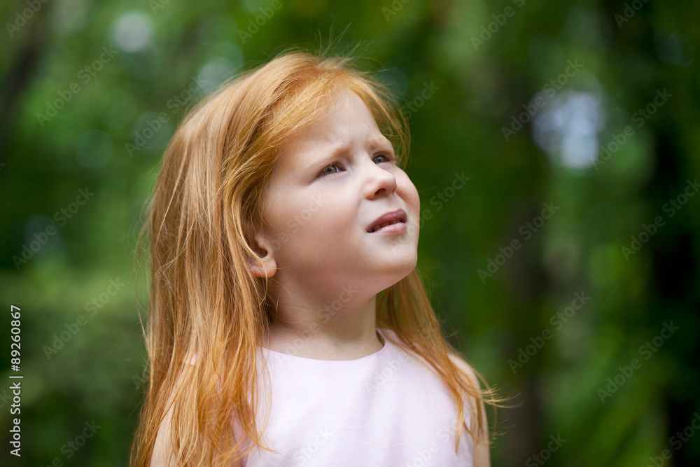 Close up, portrait of little redheaded girl Close up, portrait of little redheaded girl