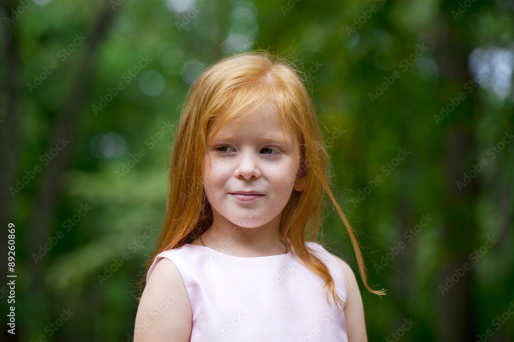 Close up, portrait of little redheaded girl Close up, portrait of little redheaded girl