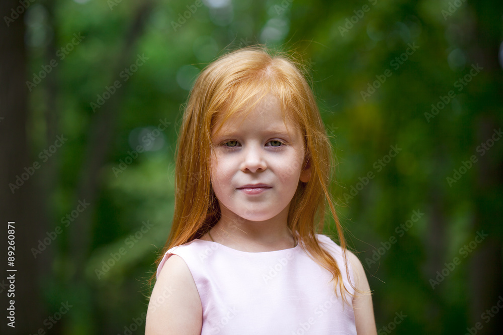 Close up, portrait of little redheaded girl Close up, portrait of little redheaded girl