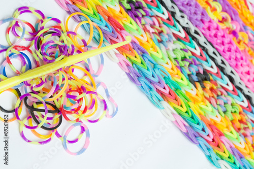 Colored rubber bands for weaving accessories