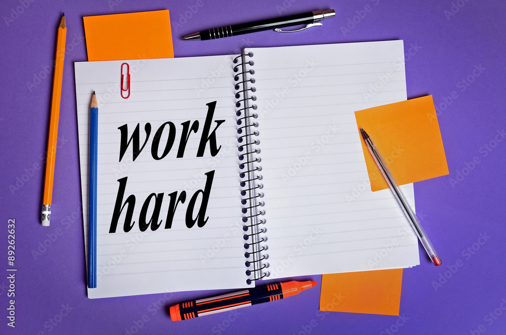 Work hard word Work hard word