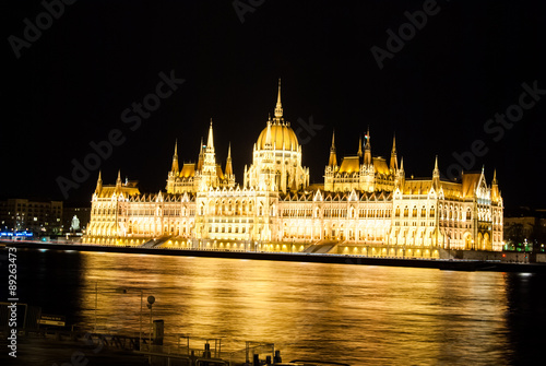 The Hungarian Parliament Building with bright and beautiful illu © romas_ph