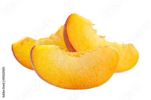 Slice peach fruit