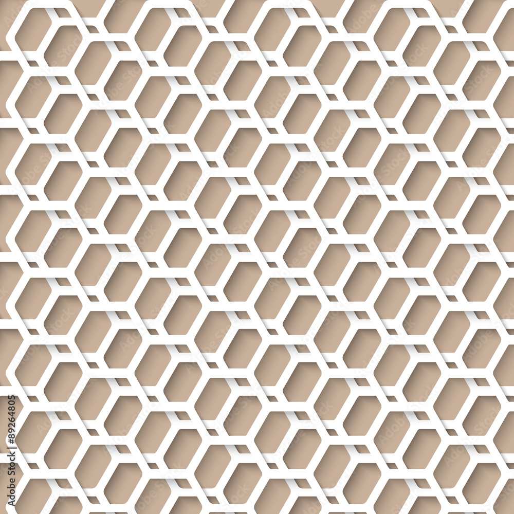 Naklejka premium Simple Hex Pattern with Realistic Shadow for your Backgrounds, P