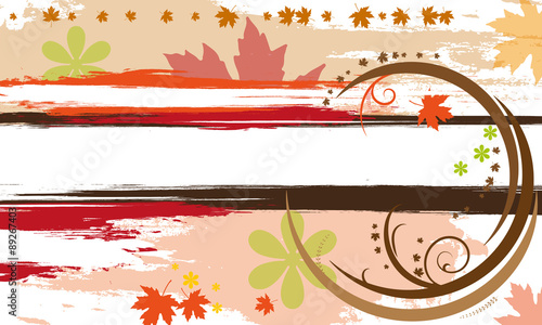 Herbst | abstrakter Hintergrund mit Textfreiraum in floralem Design
