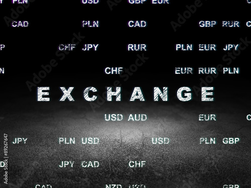 Money concept: Exchange in grunge dark room