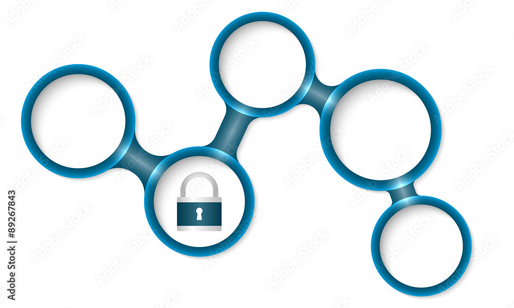 Abstract circular frames for your text and padlock Abstract circular frames for your text and padlock
