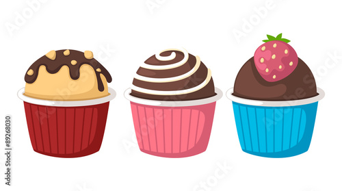 cupcake on white background vector