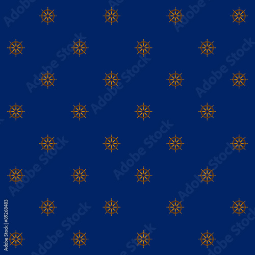 Seamless Pattern with Ship's Wheel