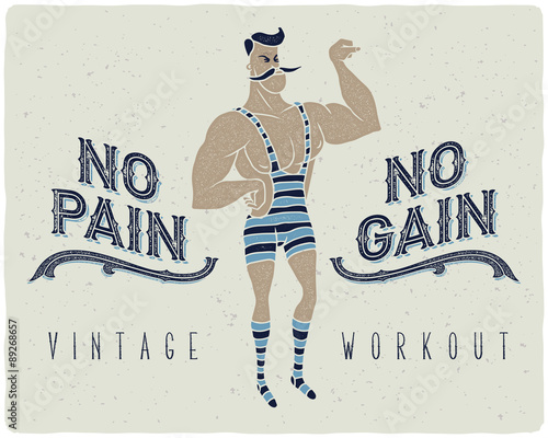 Retro strong man poster