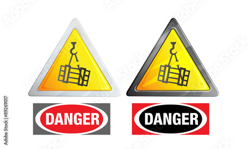 Warning Sign - Suspended load - Illustration