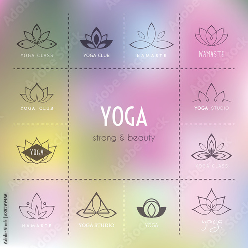 Set of logos for a yoga studio