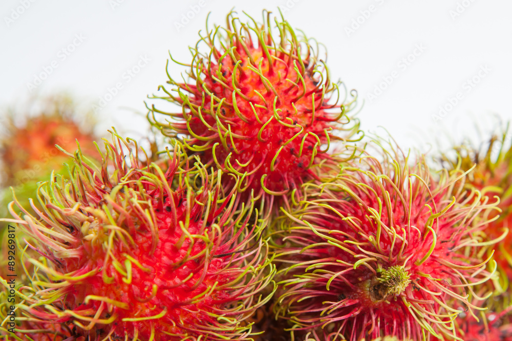 rambutan sweet delicious fruit on white paper background rambutan sweet delicious fruit on white paper background