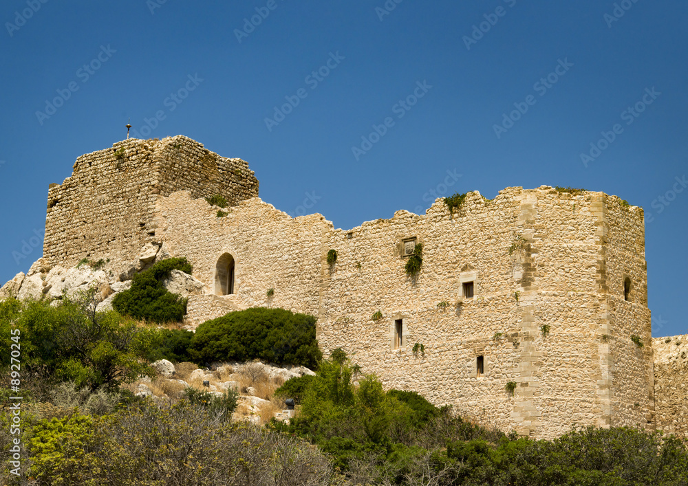 Kritinia Castle on the west of Rhodes Island