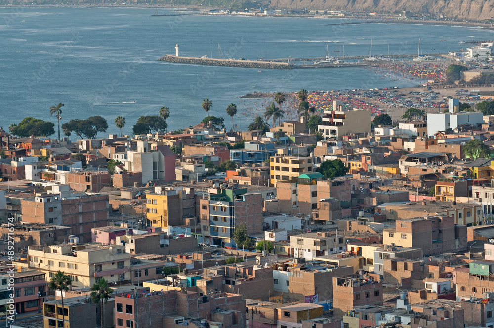 Lima, Peru. District of Chorrillos at dusk. Lima, Peru. District of Chorrillos at dusk.