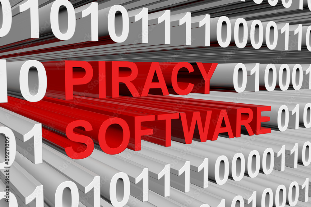 software piracy is presented in the form of binary code