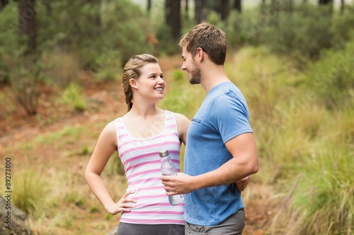 Young happy couple looking at each other